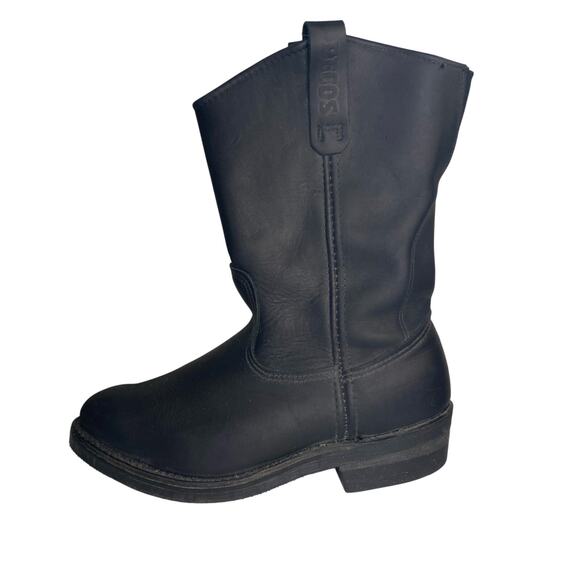 Mens Vintage Redwing Pecos 1116 Black Leather Cowboy Work Boots Pull On Size 7.5 - Picture 1 of 13